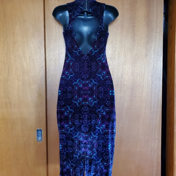 Urban outfitter Ecote velvet zodiac sleeveless mock-neck dress (S) - Picture 3 of 7
